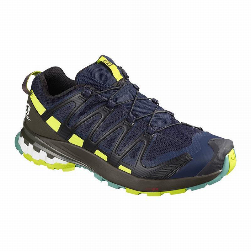 Chaussures De Trail Running Salomon Homme Bleu Marine / Vert Clair - Salomon XA PRO 3D V8 - France (